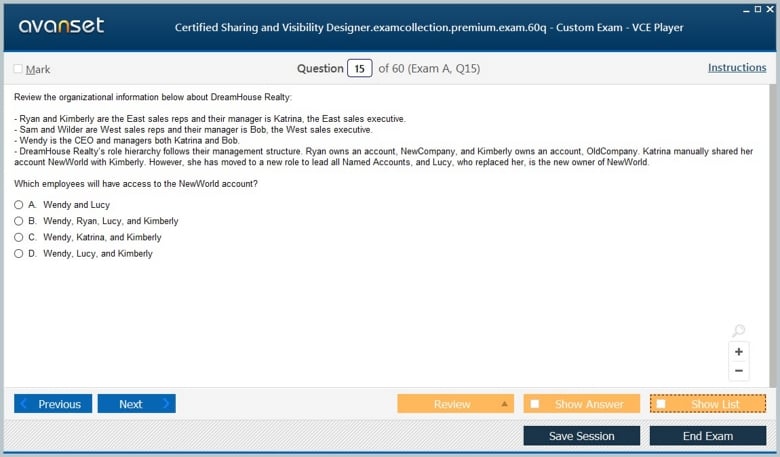 Certified Sharing and Visibility Designer Premium VCE Screenshot #2
